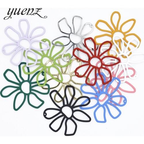 YuenZ 3pcs DIY Matte Color Earrings Material Charms for Diy Jewelry Making Accessories Spray Rubber Paint Flower Pendant W117