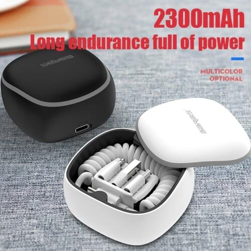 Garas PowerBank PD/QC3.0 for Micro USB/USB Type C charger For mini External Battery Charger Spring Cable