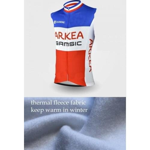 WINTER FLEECE THERMAL 2020 ARKEA SAMSIC PRO TEAM FRANCE Sleeveless Cycling Vest Clothing Bicycle Maillot Ciclismo Bike Clothes