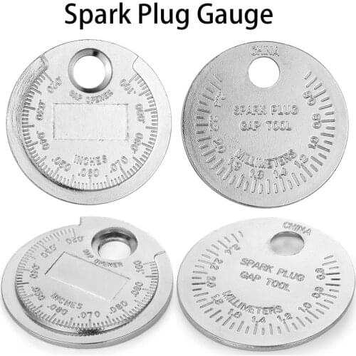 1pc Spark Plug Gap Gauge Tool Measurement Coin-Type 0.6-2.4mm Range Spark Plug Gage