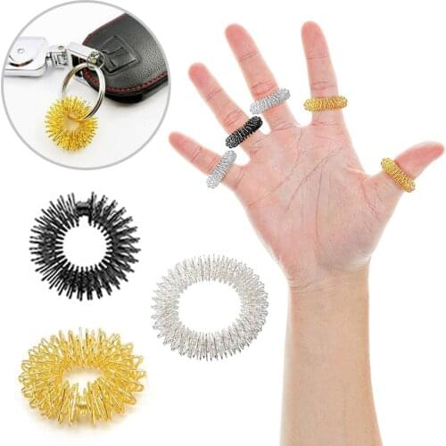 New 10pcs/Set Titanium steel Finger Massage Ring Acupuncture Ring Therapy Relax Hand Blood Circulation Pain Relief Health Care