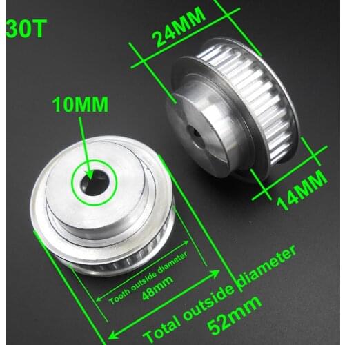 10PCS NEW HQ XL 30 Teeth Synchronous Timing Drive Belt Pulley Sheaves Wheel 10mm 30T 10MM Aluminum Alloy Driving Wheel *FD289X10