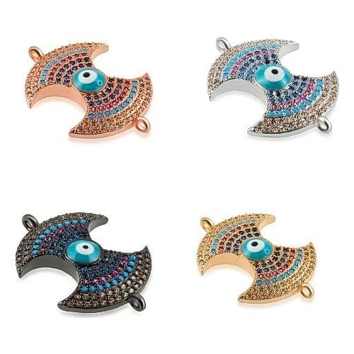 18*26mm bow-knot crystal micro pave cz zircon cubic zirconia beads DIY necklace charm bracelet connectors making h23fd