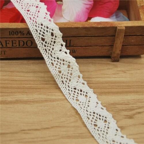 25mm Cotton Lace Trim Ivory Fabric Sewing Cloth Accessories Country Wedding Dress Decoration Ribbon Craft Supplies 200yard LC215