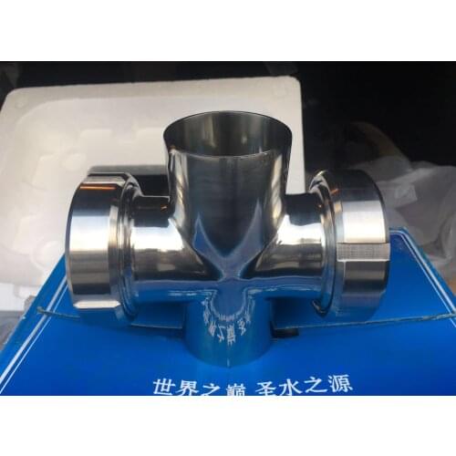 304 Stainless Steel Loose Joint Four-Way Mirros Welding Pipe Glass Window Thread Observation Port