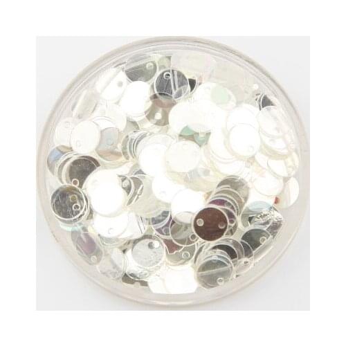 50g/lot 6mm Flat Round Sequins With 1 Side Hole For Craft Shining Transparent Crystal White Spangles