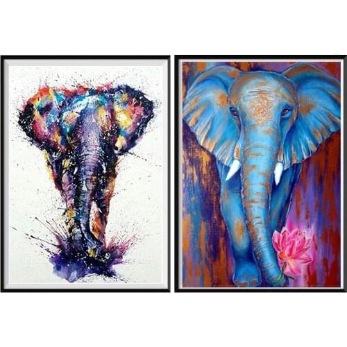5D diamond painting animal color elephant diamond embroidery full rhinestone cross stitch indoor wall decoration painting