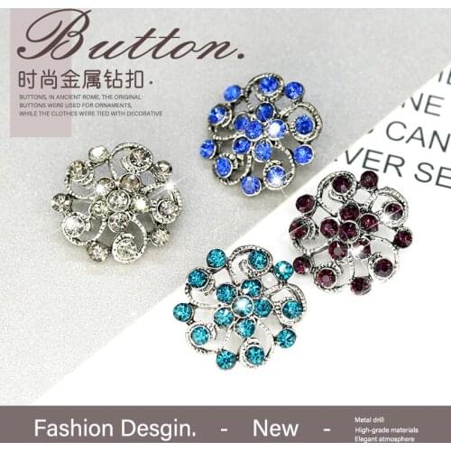 6pcs 21mm Flower Metal Button for Clothing Coat Women Fashion Sewing Accessories Garment Apparel