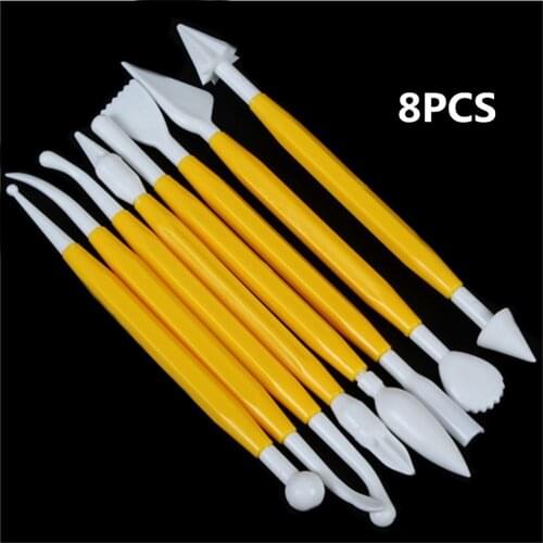8pcs Plastic Clay Sculpting Set Wax Carving Pottery Tools Carving Sculpture Shaper Polymer Modeling Clay Tools