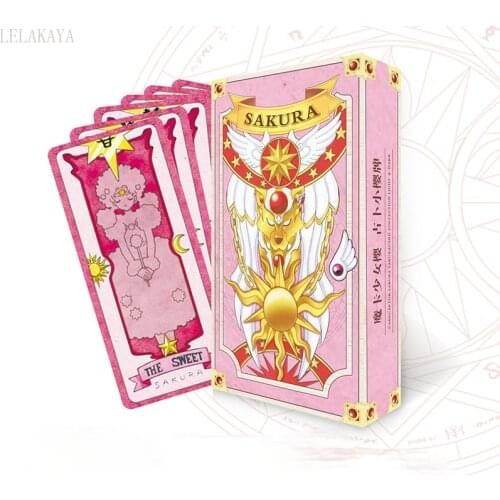 1 set Anime Captor Sakura pink moon Action Figure clow cards Kuro cosplay prop KINOMOTO Sakura Tarot Animation game card gift