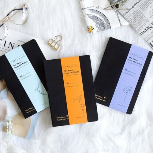 Kinbor Hand Notebook B6 Hardcover Flower Series Diary Notebook Notepad Page with Grids Notebook Vintage Hand Book Nature Plants