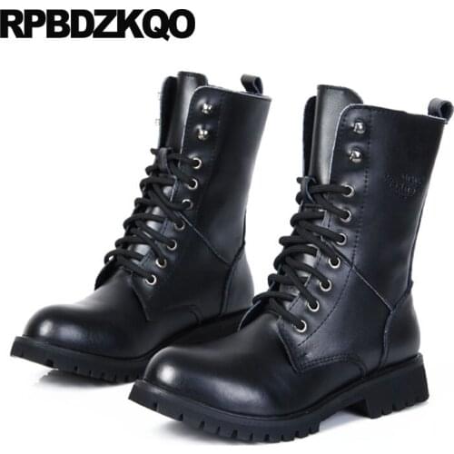 Fur Ankle Waterproof 2018 Autumn Black Combat Plus Size Big Army Shoes Fashion Mens Winter Boots Warm Designer Lace Up Military