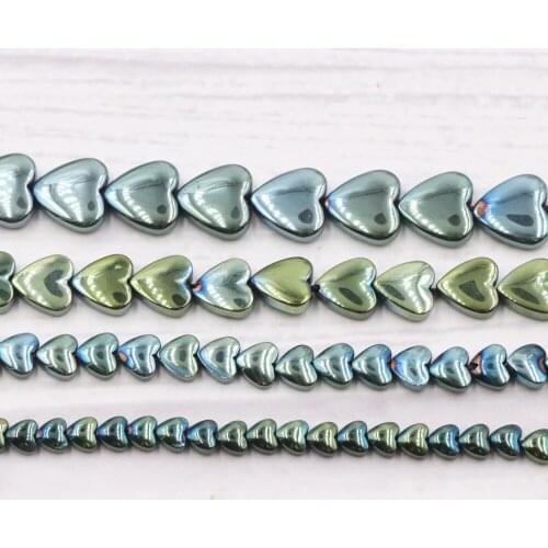 Natural Heart Shape Hematite Loose Beads for Jewelry Making 4/6/8/10mm Love DIY Bracelet Necklace Accessories Finding 15" B286