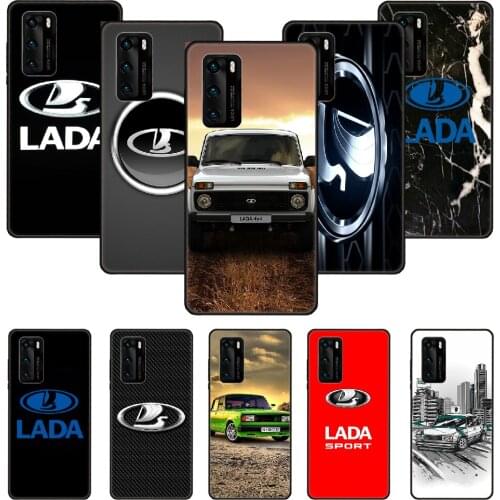 Phone Case For Huawei P20 P30 P40 P Smart Z + P10 Mate 30 10 20 Lite Pro Black Cover Back 3D Funda Art Coque Lada Russian Car