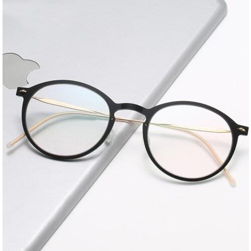 Denmark Brand Retro Round Glasses Frame Men Screwless Ultralight Eyewear Myopia Prescription Optical Titanium Eyeglasses 6541