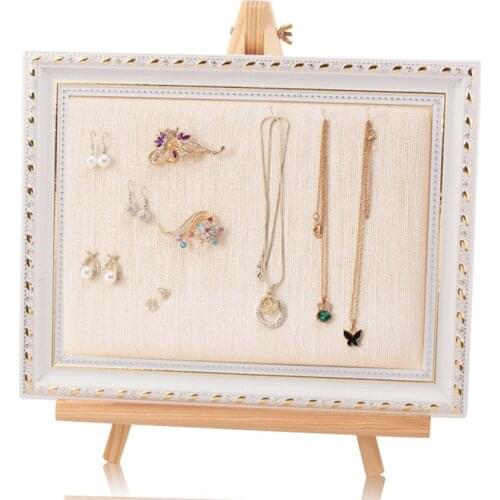 Wood photo frame Shaped Necklace earing Jewelry Display Stand jewelry rack