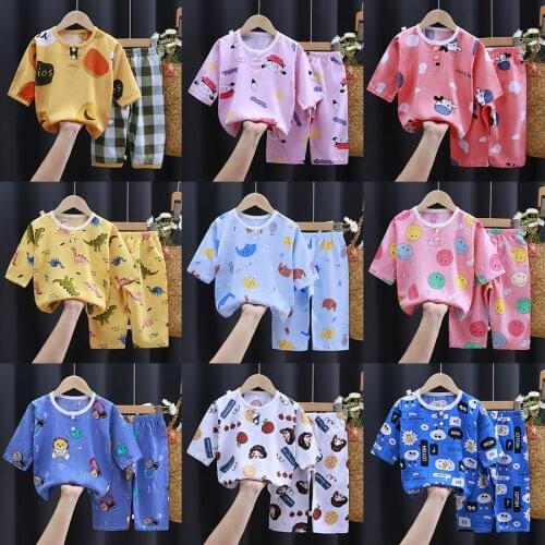 Kids Boys Girls Sleepwear baby girl spring cotton sets Children Homewear Pajamas for Boy Pyjamas Nightwear 1-12Y teenage clothes