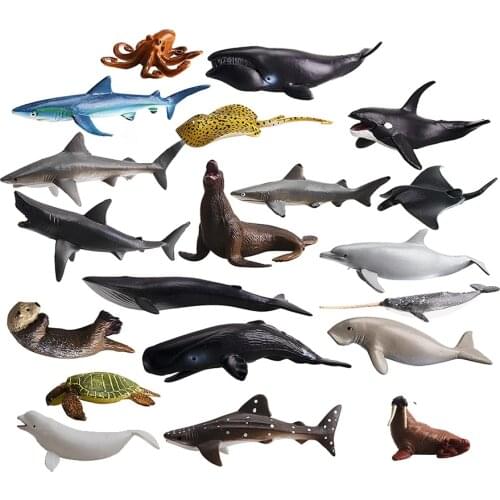 20PCS Realistic Mini Sea Animal Figures,Ocean Animals Model Figurines Sharks Whales Octopus Cake Topper Party Favor Toy for kids