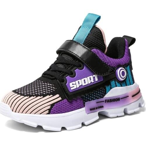 New Girls Casual Shoes Boys Footwear Summer Flying Woven Sneakers Big Size Children Running Sports Trainers Toddlers Girls Shoes