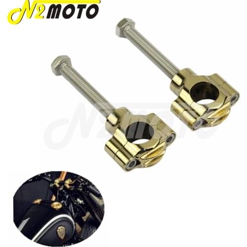 Brass Motorbike Rough Craft 1" 7/8" Handlebar Riser Cafe Racer 22mm/25mm Bar Mount Clamp For Harley Touring Dyna XS650 Chopper
