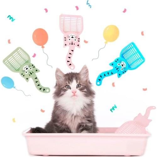 Pet Cat Litter Shovel Scoop Cat Little Tiger Sand Box Plastic Scoop Kitten Poo Cat Litter Sandbox Accessory Shovel Mesh Spoon