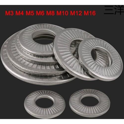 NFE25-511 304 A2 Stainless Steel Serratted Lock Washers Conical Non-slip Gasket M3 M4 M5 M6 M8 M10 M12 M16
