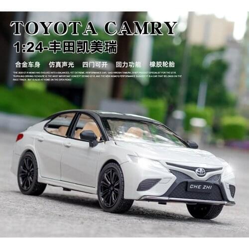 New 1:24 Camry Car Alloy Car Model Simulation Metal Car Model Collection Decoration Sound and Light Pull Back Toy Car Boy Gift
