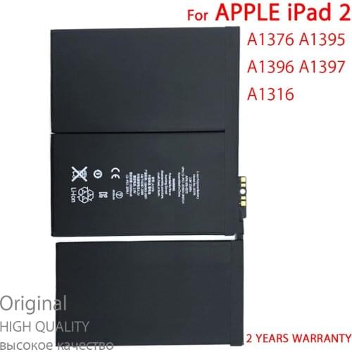 100% New High quality A1376 Battery For iPad 2 A1395 A1396 A1397 A1376 A1316 Tablet Batteries In Stock With Tracking Number