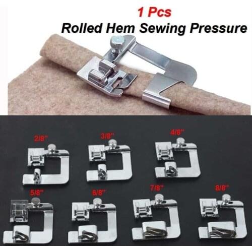 7 Sizes Rolled Hem Pressure Foot Sewing Machine accessories edge Presser Foot Hemmer Foot for Brother Singer