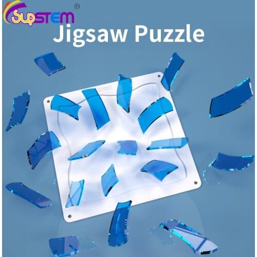 Clear Crystal Jigsaw Puzzle Toy Acrylic Puzzle Impossible Challenge Adult Kid Fun Brainteasing Geometrical Shape Puzzle Game Toy