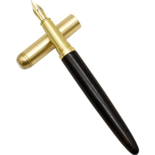 1Pcs Luxury quality wooden fountain pen students business office 0.5mm Nib Ink pen new school office penna caneta bolígrafo