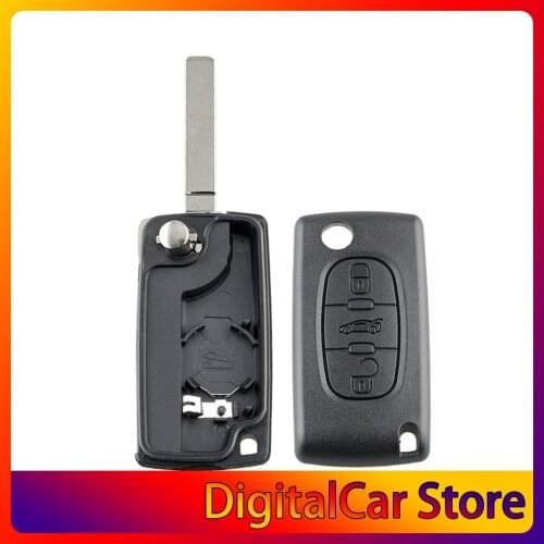 3 Button Car Replacement Remote Fob Key Shell Case Uncut Blade For Peugeot 207 307 407 308 607 For Citroen 3 Button Without Slot