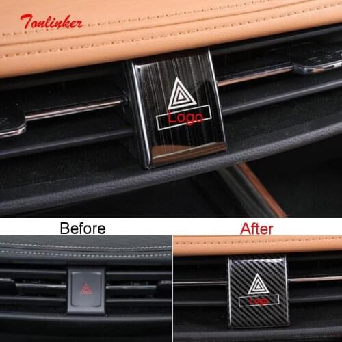 Tonlinker Interior Dashboard Outlet Cover Stickers for Citroen C-Elysee/Peugeot 301 Car styling 8 PCS ABS Chrome Cover stickers