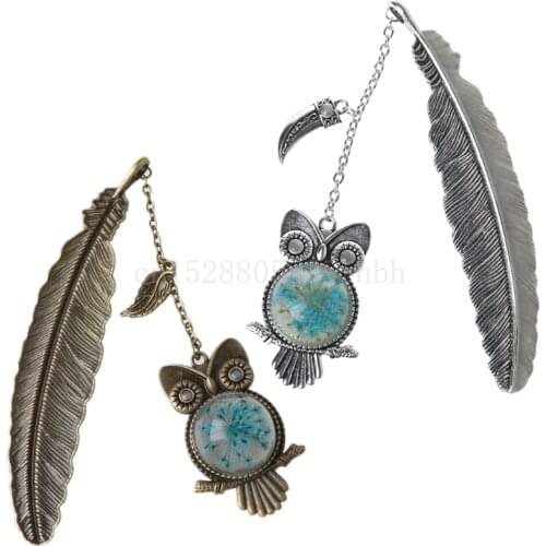 Luminous Night Owl Bookmark Label Reading Maker Feather Book Stationery Student Gift