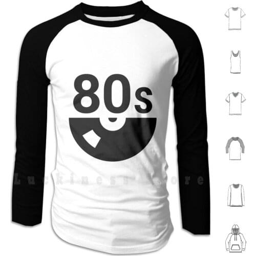 80 S Hoodies Long Sleeve Retro Vintage Black White Music Eighties 80 Punk Rock Twotone Ska Radio New Wave New