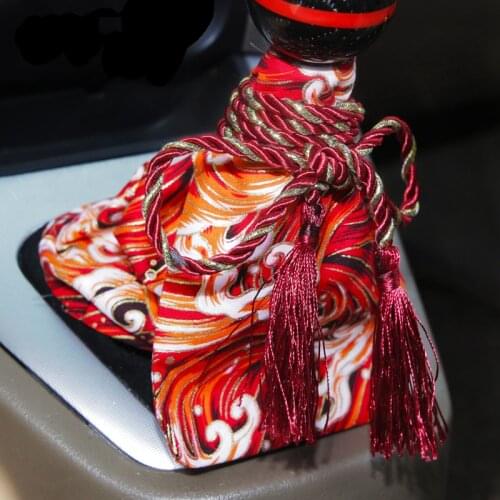 Universal Car Accessories Pattern Style Canvas Katana Shift Lever Knob Dust Cover Racing Samurai Sword Shift Knob Collars