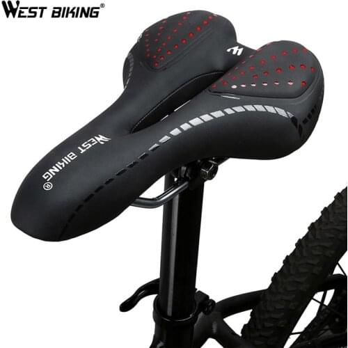 WEST BIKING Bike Saddle Comfortable Cushion MTB Bicycle Accessories Breathable Soft Seat Shockproof Silica Gel PU Cushion