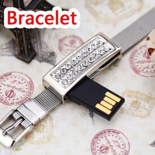 Jewelry Usb Flash Drive 128gb 16gb 32gb Pen Drive 64gb Bracelet Pendriver 2tb Crystal Gift Gadget Memoria Usb Memeory 1tb Stick