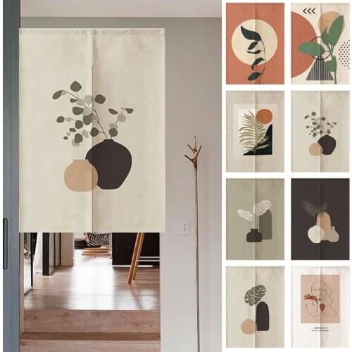 Nordic Style Door Curtain Bathroom Occlude Half Curtains Simple Pattern Short Door Curtains Living Room Kitchen Decor Screen