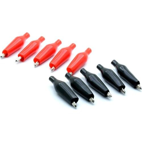 10PCS/lot 35mm insulated PVC sleeve Small Alligator Clip Crocodile Clip Test Clip