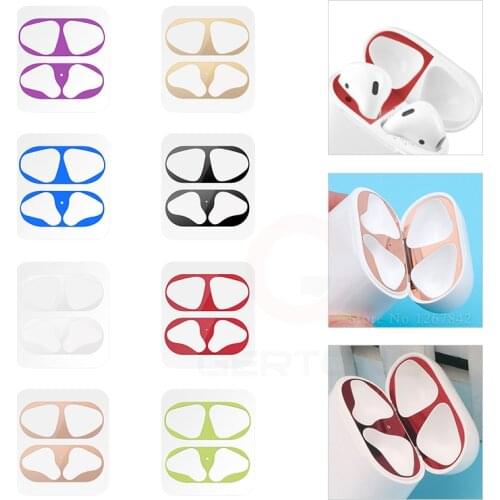 Metal Dust Sticker Guard For Airpods 1 2 Earphone Protective Skin Sticker for Air Pods 1 2 Earphone Case Charging Box Cover Film