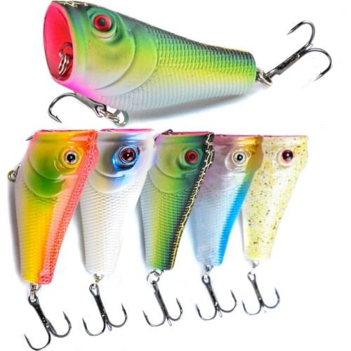 1pcs Carp Fishing Lures 5cm/8g Topwater Popper Fishing Bait Artifical 5 Colors Available High Quality Wobblers Fishing Tackle