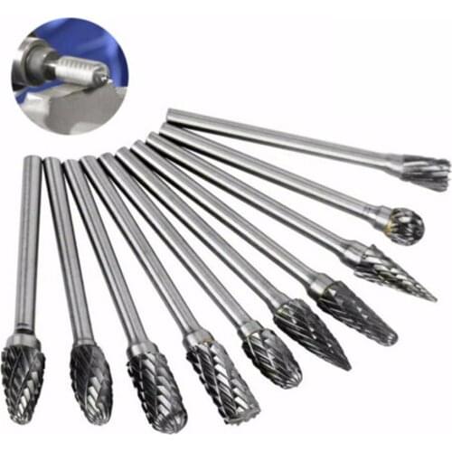 10pcs Rasp File Drill Bits Rasp Set Drill Tungsten Head Carbide Rotary Burrs For Rotary Drill Grinder Woodworking Carving Bit