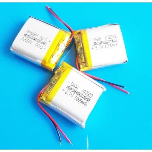 3 pcs 102932 3.7V 1000mAh lipo polymer lithium rechargeable battery for MP3 GPS DVD recorder headset e-book camera