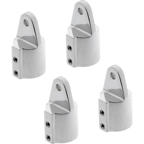 4 Pcs 25mm Eye End Cap Bimini Top Fitting Boat Marine Yacht Polished Silver Hardware