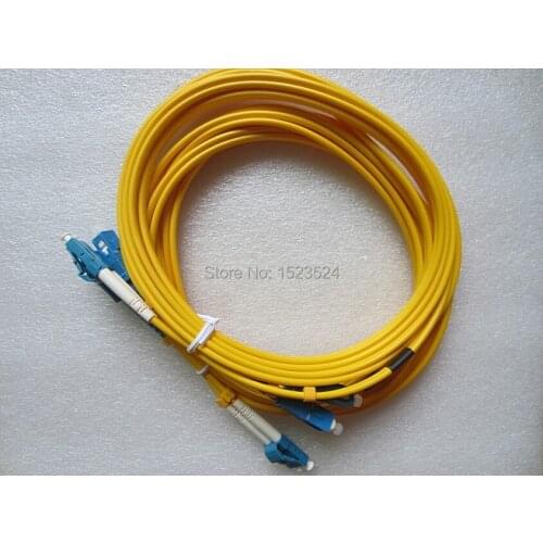 Free Shipping 2pcs/lot 3.0mm 5 Meters 9/125 SM Duplex LC/PC to SC/PC LC-SC Fiber Optic Patch Cord Jumper Cable