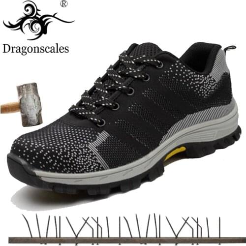2020 Fashion Mens Outdoor Breathable Mesh Steel Toe Cap Work Safety Shoes Boots Male Anti-Slip Puncture Proof Protect Shoes