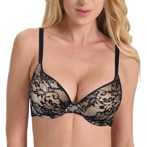 Ladies Secret Push Up Bras For Women Lace Floral Brassiere UK US EU CA Size Padded Underwire 32 34 36 38 40 42 44 A B C D E Sexy