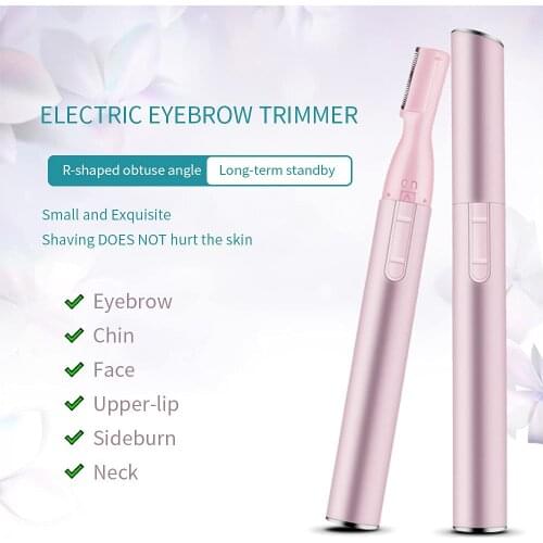 1Pc Electric Eyebrow Trimmer Painless Eye Brow Epilator Mini Eye Brow Shaper Shaver Razor Portable Facial Hair Remover for Women
