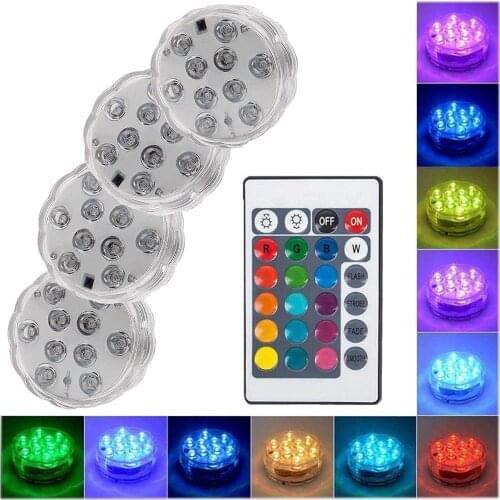 IP68 WATERPROOF Party Lamp Swimming Pool Light Underwater Light LED-Light Remote Control Aquarium Tank Decorative Multi Color